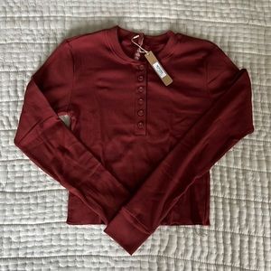 Skims Cotton Rib Henley